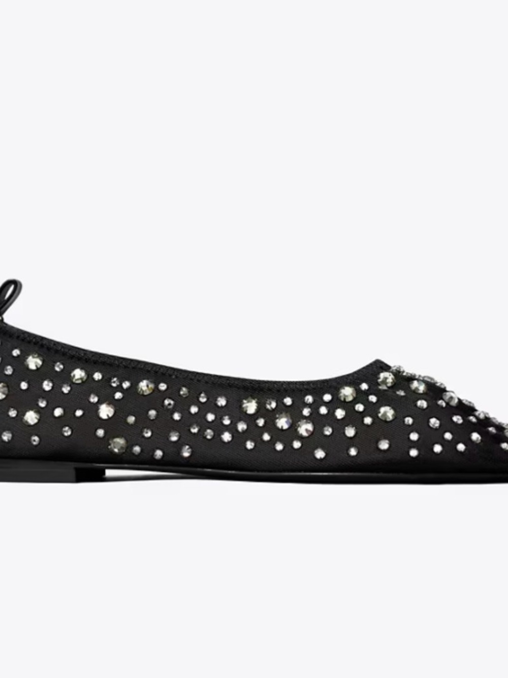 Tory Burch Black Crystal-Embellished Ballet Flats - Picture 4 of 7